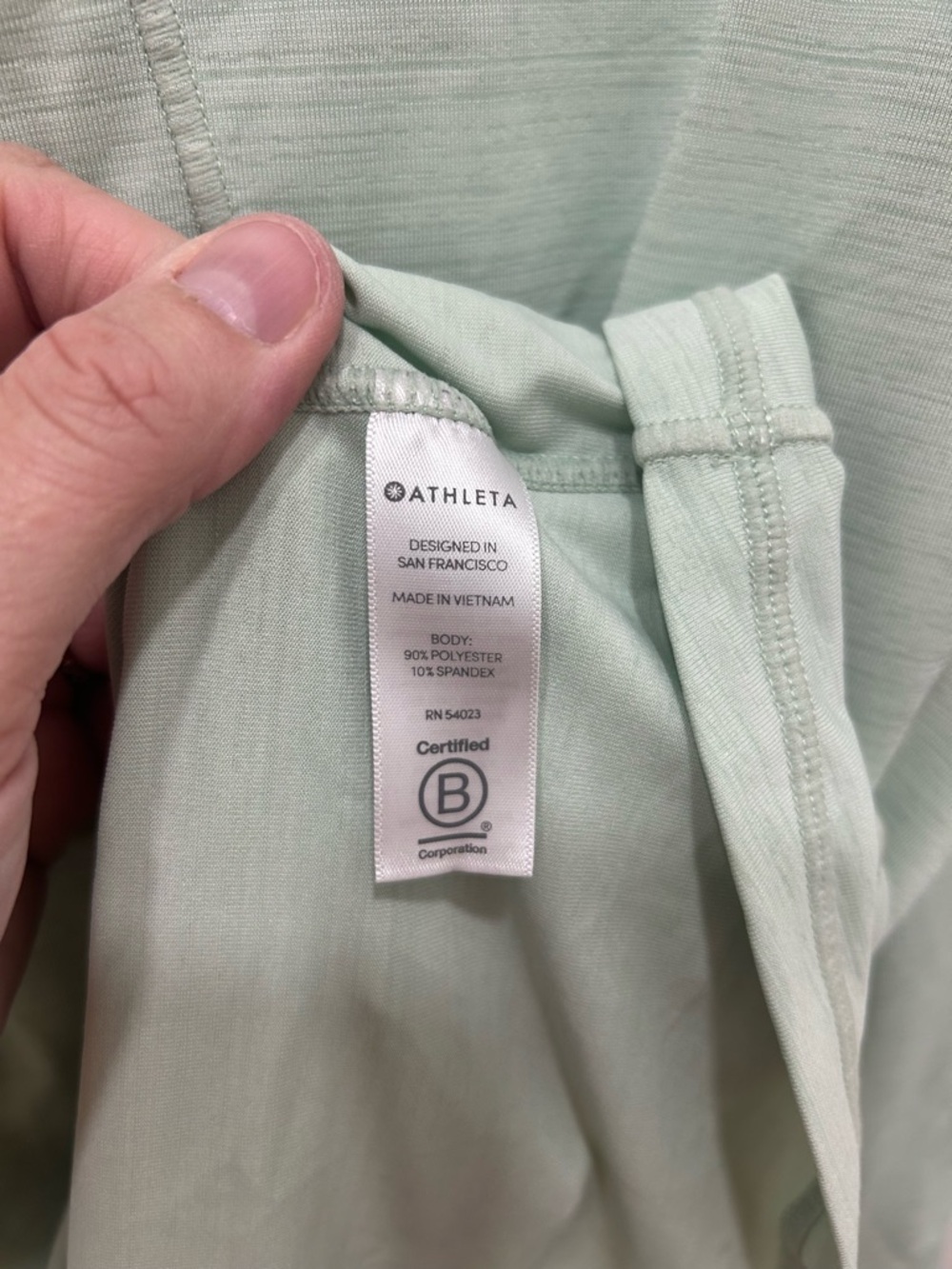 Athleta Long Sleeve Pacifica Illume Womens Size XL Mint Green Fitted Top Contour - Picture 7 of 9